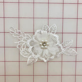 Applique - White 3D Lace Flower Motifs